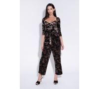 Louche Women's Cherokee Rose Bowl Print Velvet Jumpsuit | Size: 14 Louche Multicolor 14