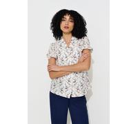 Louche Women's Cressida Regency Print Frill Trim V-Neck Blouse | Size: 14 Louche Multicolor 14