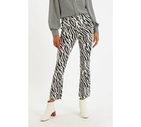 Louche Women's Janelyn Zebra Flared Slim Fit Trouser in Black | Size: 14 Louche Black 14