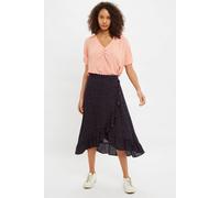 Louche Women's Mara Teeny Flower Bud Print Ruffle Hem Wrap Midi Skirt in Blue | Size: 16 Louche Blue 16