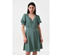 Louche Women's Solyne Flower Tile Print Mini Dress in Green | Size: 14 Louche Green 14