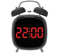Loud Alarm Clock For Heavy Sleepers, METALs Digital Bedside Clock With Light, LED Display, Adjustable Brightness, Sturdy Construction, Modern Simple Design For(D)