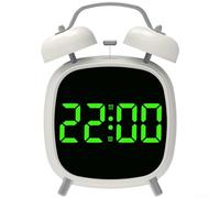 Loud Alarm Clock For Heavy Sleepers, METALs Digital Bedside Clock With Light, LED Display, Adjustable Brightness, Sturdy Construction, Modern Simple Design For(F)