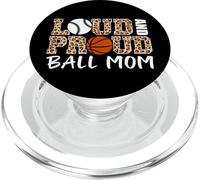 Loud And Proud Ball Mom Leopard Baseball Basketball Mom PopSockets PopGrip for MagSafe