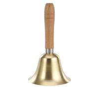 Loud Brass Handcall Bell Dinner Service Wood Handle Brass Handbell Loud Sounds Durable School Classroom
