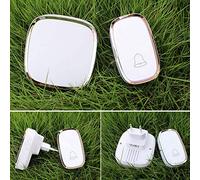 Loud Cordless Doorbell, Wireless Doorbell Battery Required Push Button Plug in Wall Wi-Fi Smart Doorbell with 4 Lever Volume, LED Indicator, 1000ft Wireless Range & IP44 Waterproof Receivers