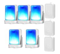 Loud Flash Doorbell with 7 Colors of Bright Light and 4 Volumes, Wireless Doorbells 600 feet,at Home/Office,Suitable for The Elderly, Hearing Impaired People, 3 Transmitters with 5 Receivers