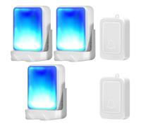 Loud Flash Doorbell with 7 Colors of Bright Light and 4 Volumes, Wireless Doorbells 600 feet,at Home/Office,Suitable for the Elderly, Hearing Impaired People, 2 Transmitters with 3 Receivers