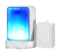 Loud Flash Doorbell with 7 Colors of Bright Light and 4 Volumes, Wireless Doorbells,at Home/Office, Suitable for the Elderly, Hearing Impaired People, Pregnant Women and Children