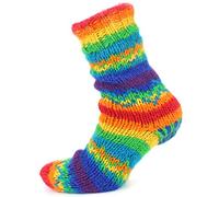 Loud Hats Rainbow Wool Knitted Striped Socks with Fleece Lining