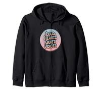 Loud Hearts Quiet Voices Funny Introvert Empath Zip Hoodie