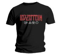 Loud Led Zeppelin Logo and Symbol Men's T-Shirt Black Medium