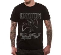 Loud Led Zeppelin USA `77 Men's T-Shirt, Black, Medium