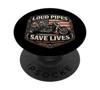 Loud Pipes Save Lives And Annoy Neighbors Trike American USA PopSockets Adhesive PopGrip