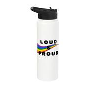 Loud & Proud Pride Month Rainbow for LGBTQIA and Allies Stainless Steel Insulated Water Bottle