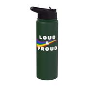 Loud & Proud Rainbow for Pride Month for LGBTQI Allies Stainless Steel Insulated Water Bottle