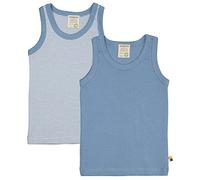loud + proud Unisex Children's Double Pack, Fine Rib, Organic Cotton and GOTS Certified Vest, Dusk, 98-104