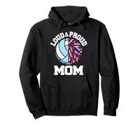 Loud & Proud Volleyball Cheerleader Mom Funny Game Day Pullover Hoodie