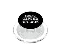 LOUD - PROUD YOUNG & BLACK | Simple White Text Designed PopSockets PopGrip for MagSafe