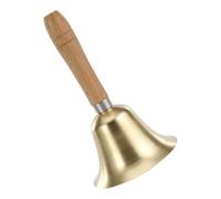 Loud Solid Brass Hand Call Bells Dinner Service With Wooden Handle Brass Handbells Loud Ringing Enduring School Classroom