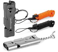 Loud Whistle with Paracord Lanyard String, Keychain - Easy Blow, Unbreakable Stainless Steel,150dB Sound for Emergency, Dog Walking, Safety, Training, Kids, Outdoor Camping (Whistle (Pair))