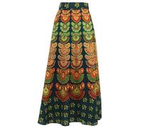 LOUDelephant Block Print Mandala Maxi Wrap Skirt - Green