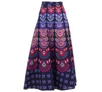 LOUDelephant Block Print Mandala Maxi Wrap Skirt Purple Ladies One Size Length 100cm