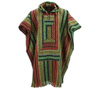 LOUDelephant Brushed 100% Cotton Long Hooded Poncho Mexican Style Hoodie Unisex for Camping Festivals Men Women