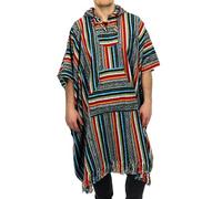 LOUDelephant Brushed 100% Cotton Long Hooded Poncho Mexican Style Hoodie Unisex for Camping Festivals Men Women