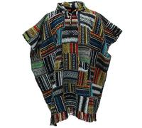 LOUDelephant Brushed 100% Cotton Long Hooded Poncho Mexican Style Hoodie Unisex for Camping Festivals Men Women