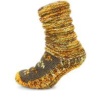 LOUDelephant Chunky Wool Knit Slipper Socks - Rusty Brown