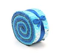 LOUDelephant Cotton Batik Pre Cut Fabric Bundles - Jelly Roll - Blue