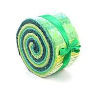 LoudElephant Cotton Batik Pre Cut Fabric Bundles - Jelly Roll - Glade Green