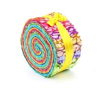 LOUDelephant Cotton Batik Pre Cut Fabric Bundles - Jelly Roll - Rainbow Bubble