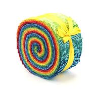 LOUDelephant Cotton Batik Pre Cut Fabric Bundles - Jelly Roll - Rainbow Original