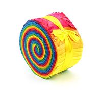 LOUDelephant Cotton Batik Pre Cut Fabric Bundles - Jelly Roll - Rainbow Swirl 1
