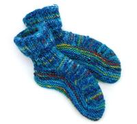 LOUDelephant Hand Knitted Wool Ankle Socks - SD Bright Blue Mix