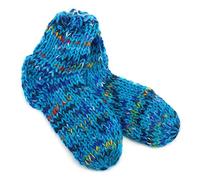LOUDelephant Hand Knitted Wool Ankle Socks - SD Bright Blue Mix