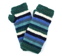 LOUDelephant Hand Knitted Wool Arm Warmer - Stripe Blue