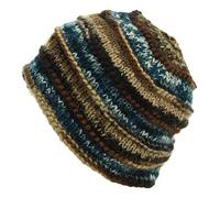 LOUDelephant Hand Knitted Wool Beanie Hat - 17 Brown Blue