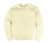 LOUDelephant Hand Knitted Wool Jumper - Plain Cream (3X-Large)