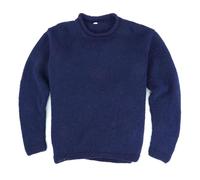 LOUDelephant Hand Knitted Wool Jumper - Plain Navy (4X-Large)