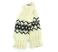 LOUDelephant Hand Knitted Wool Leg Warmers - Fairisle Cream