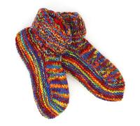 LOUDelephant Hand Knitted Wool Slipper Socks - SD Rainbow