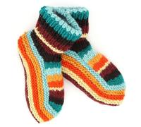 LOUDelephant Hand Knitted Wool Slipper Socks - Stripe Retro D
