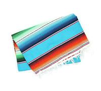 LOUDelephant Handwoven Mexican Serape Large 200cm x 147cm - Light Blue