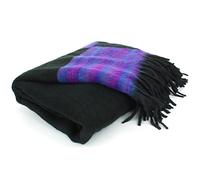 LOUDelephant Nittin Shawl Emporium Tibetan Wool Blend Shawl Blanket - Black with Purple Reverse