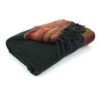 LOUDelephant Nittin Shawl Emporium Tibetan Wool Blend Shawl Blanket - Black with Sunset Reverse