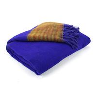 LOUDelephant Nittin Shawl Emporium Tibetan Wool Blend Shawl Blanket - Deep Purple with Sunset Reverse