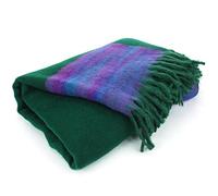 LOUDelephant Nittin Shawl Emporium Tibetan Wool Blend Shawl Blanket - Green with Purple Reverse